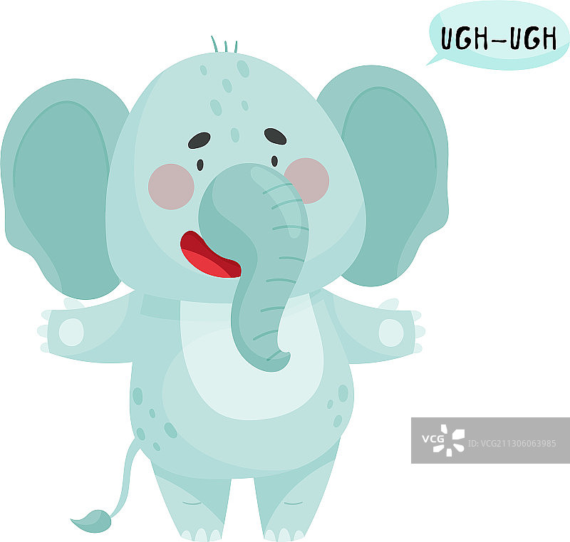 张开嘴巴发出声音的大象图片素材