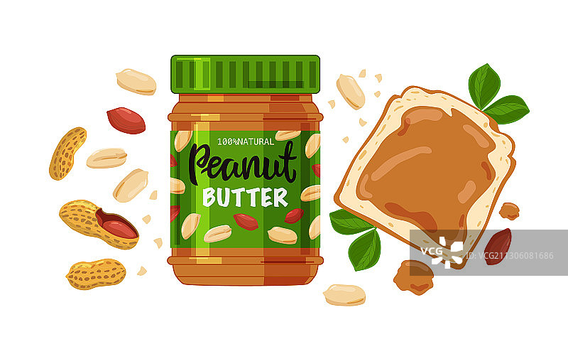 花生酱面包和花生图片素材