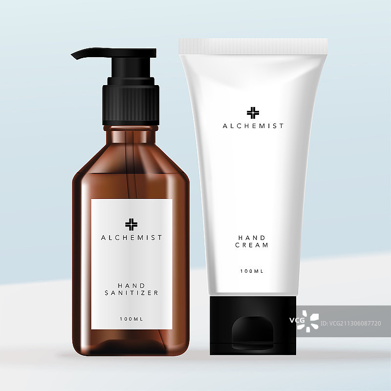 棕色透明按压式分配器图片素材