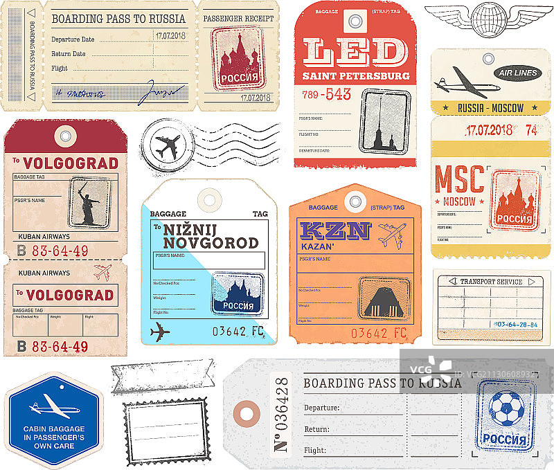 俄罗斯行李牌图片素材