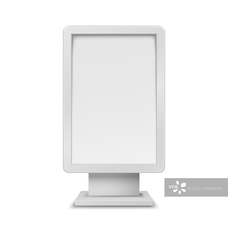 白色垂直逼真3D模型空白展台图片素材