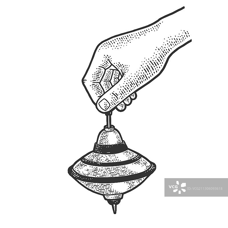 手绘旋转陀螺玩具图片素材