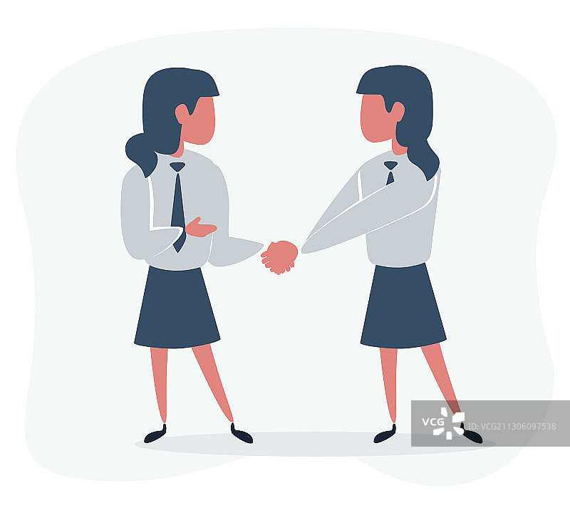 握手的两位女商人图片素材