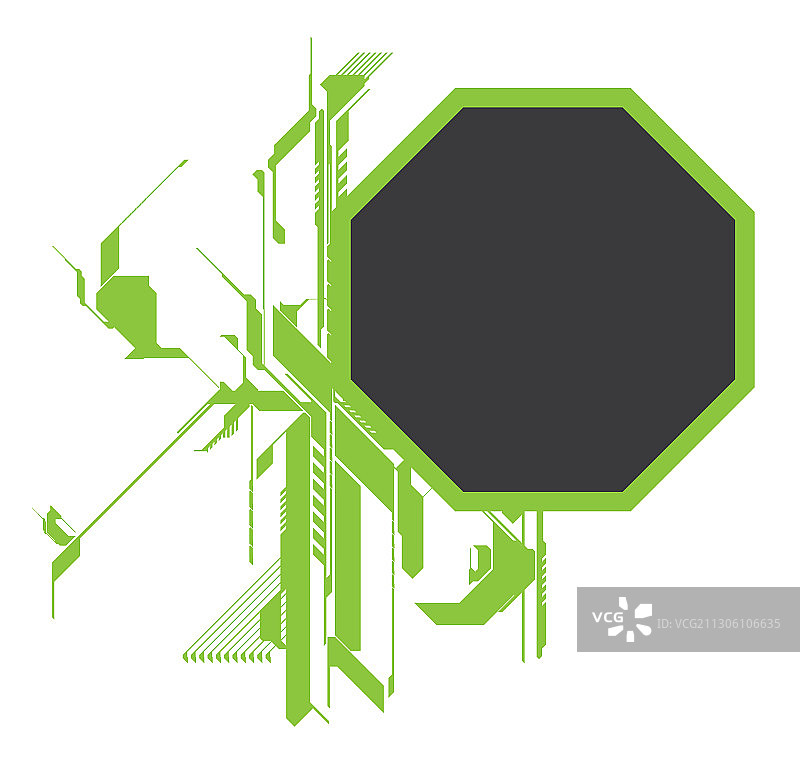 八角形高科技标题元素图片素材