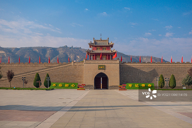 中国甘肃省白银市会宁红军会师楼图片素材