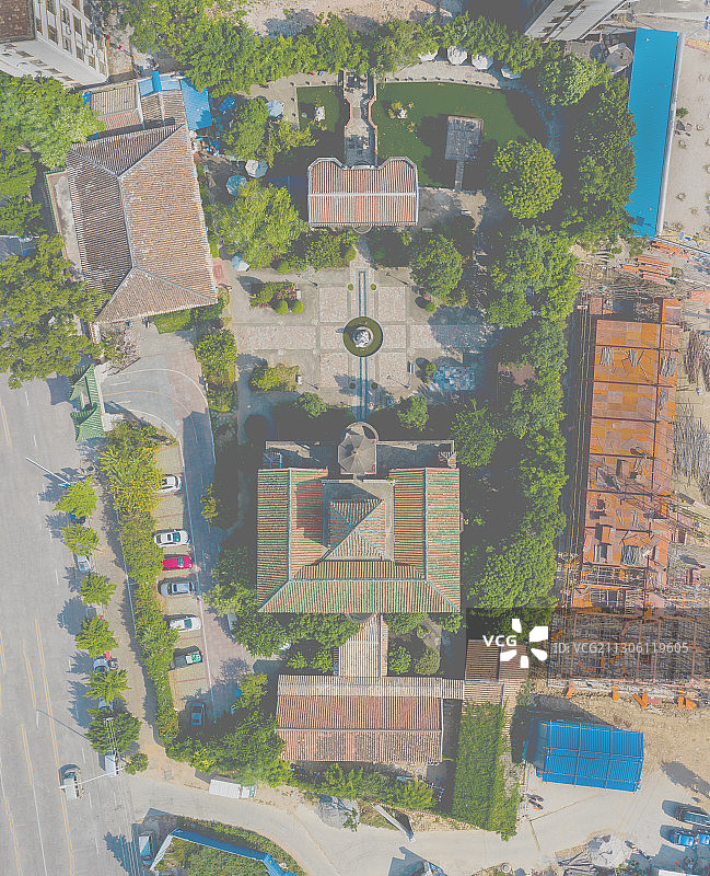 航拍北海合浦槐园建筑群外景图片素材