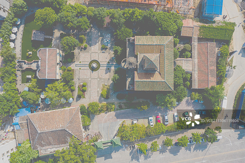 航拍北海合浦槐园建筑群外景图片素材