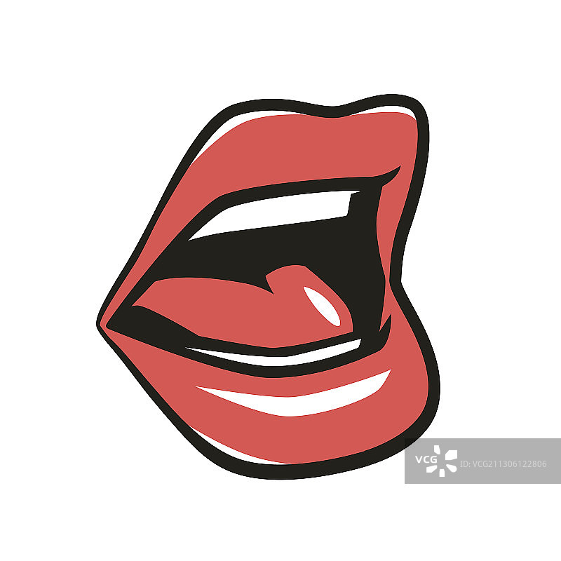 白色背景上诱人的红唇图片素材