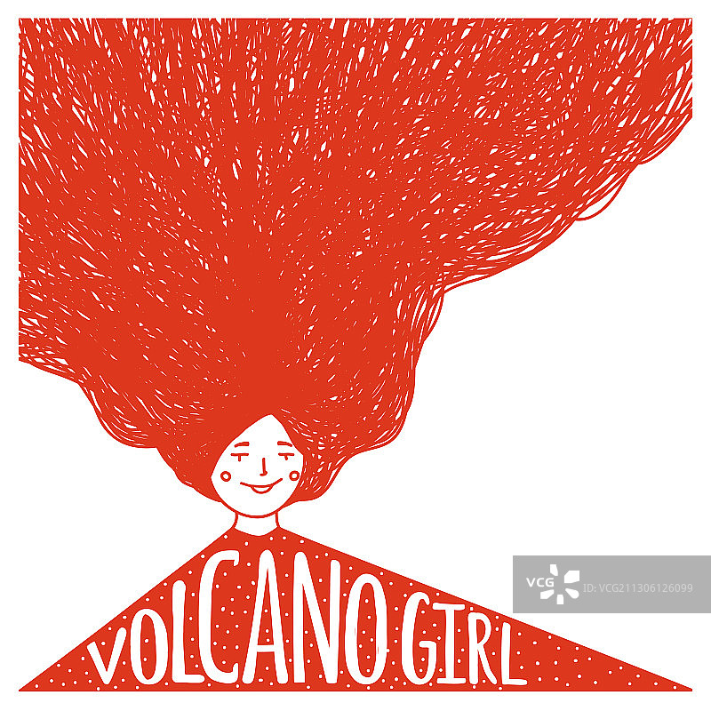 火山女孩文字图案的女人图片素材