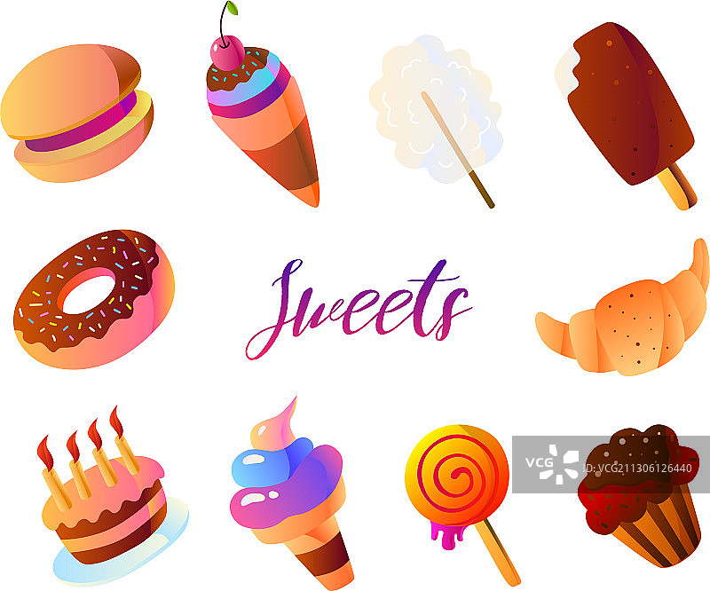 彩色甜点合集图片素材