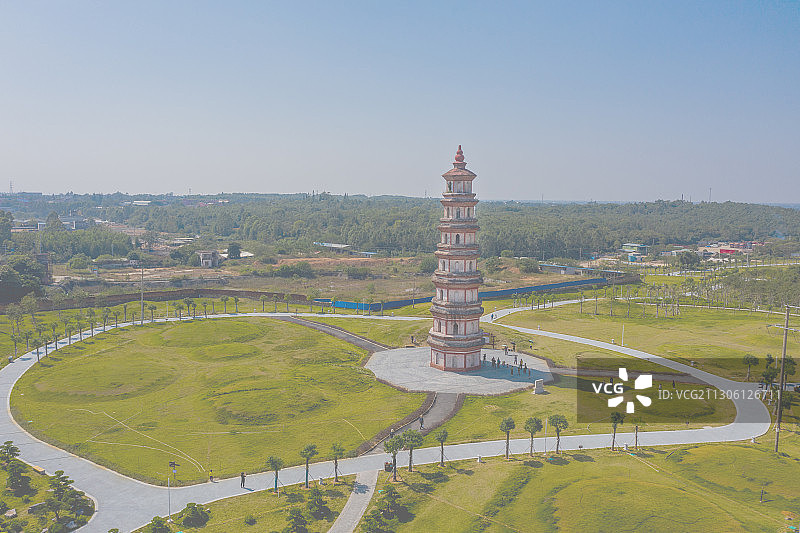 航拍北海合浦古建筑文昌塔图片素材