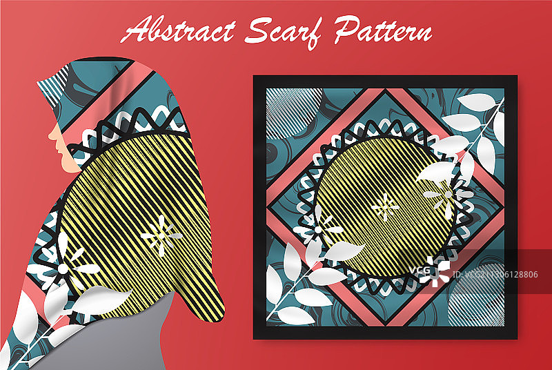 抽象围巾图案设计图片素材