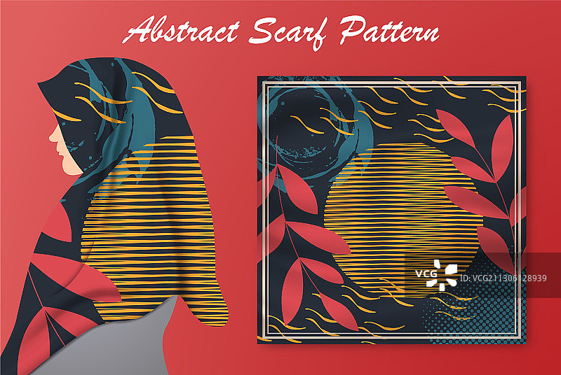 抽象围巾图案设计图片素材
