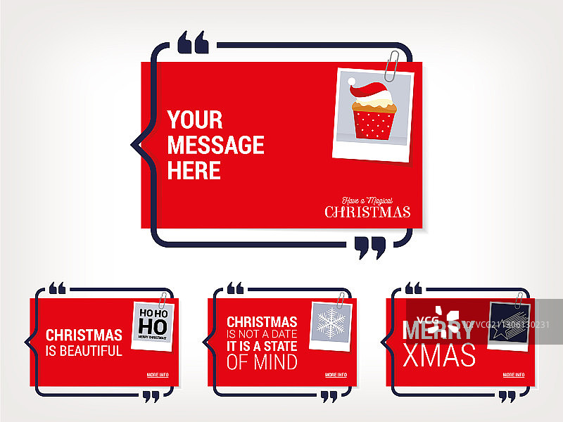 四款圣诞祝福语录图片素材