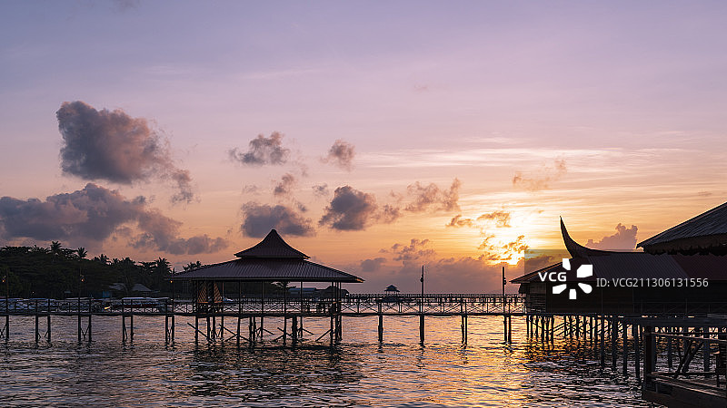 马来西亚仙本娜夕阳图片素材