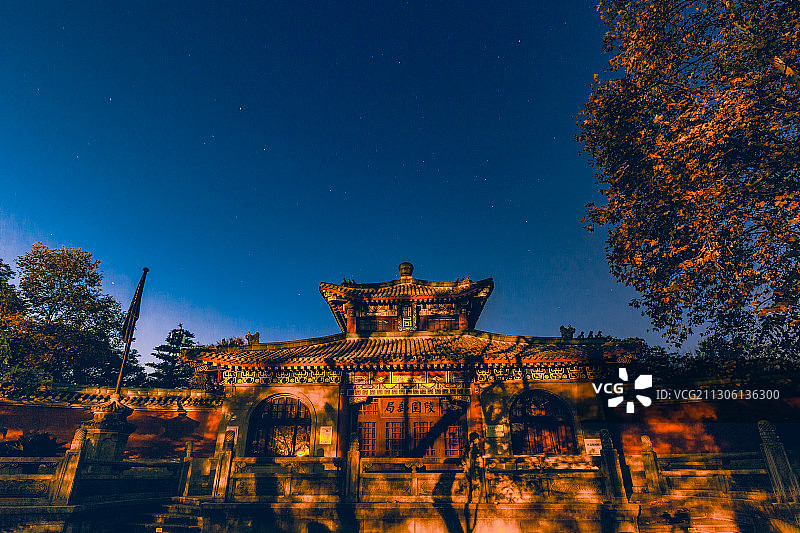 星空下的陵园邮局+中山陵园风景区（南京）图片素材