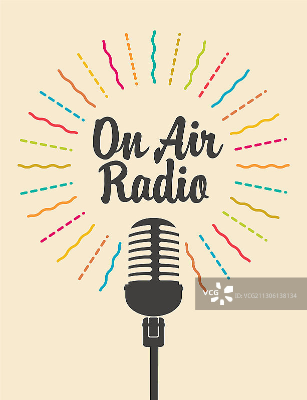 带麦克风和文字的广播banner图片素材