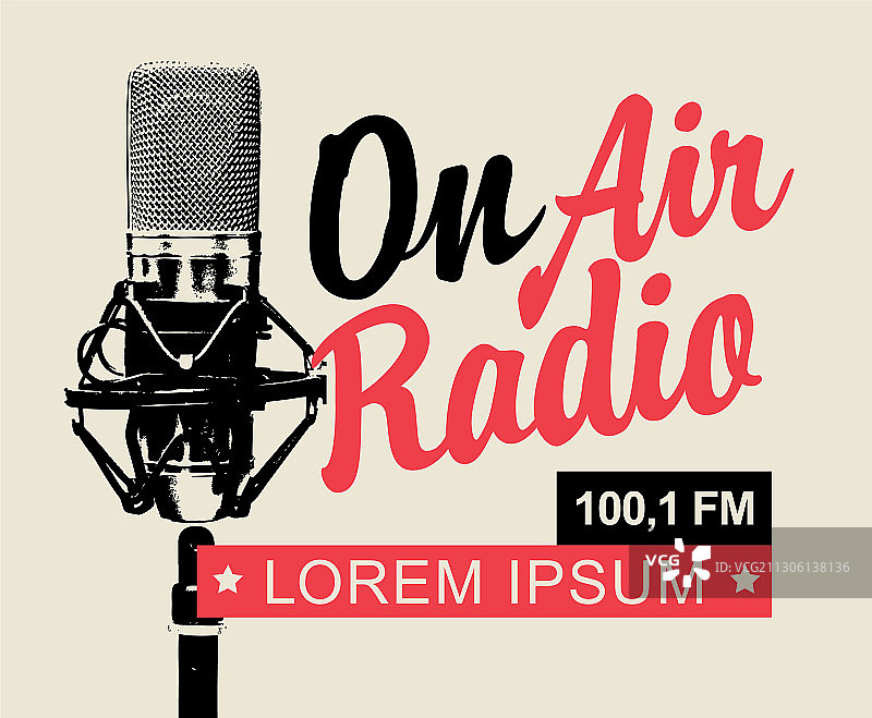 带麦克风和文字的广播banner图片素材