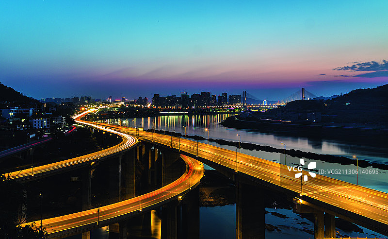 宜宾南广立交桥夜景图片素材