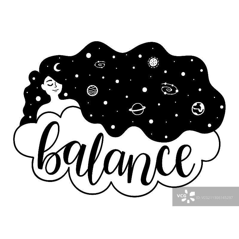 长发土星宇宙女人图片素材