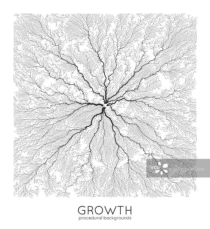 生成树枝生长方形图案图片素材