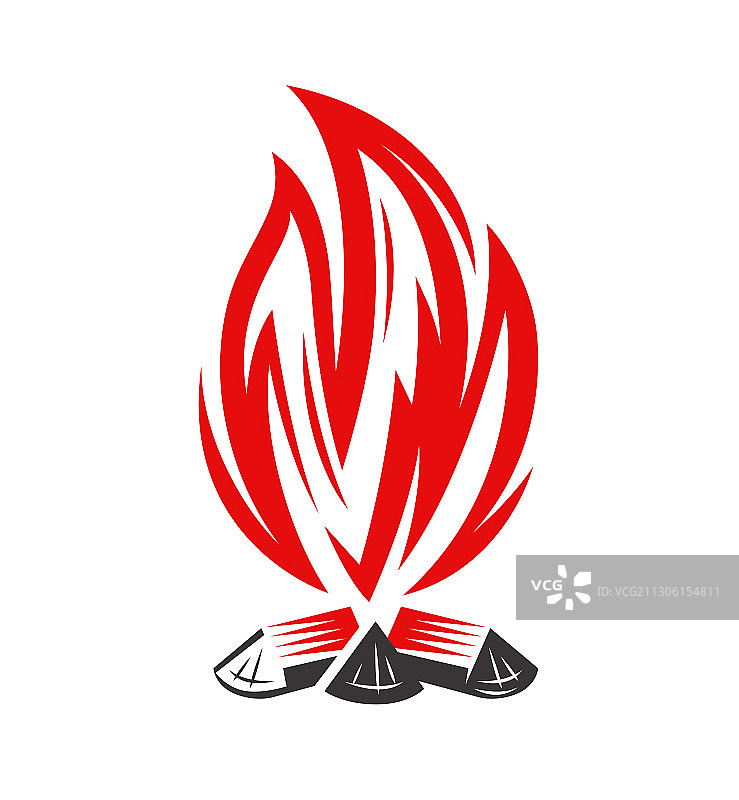 篝火符号或篝火火焰图标图片素材