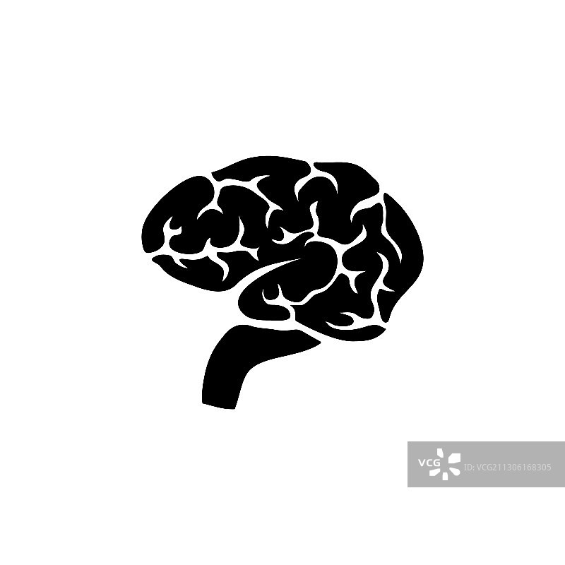 人脑思维器官解剖结构扁平图图片素材