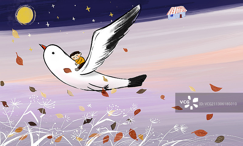 白露霜降季节转换儿童插图图片素材