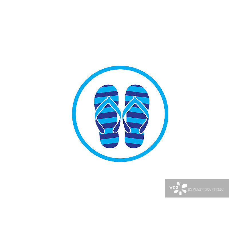 拖鞋图标扁平设计模板图片素材