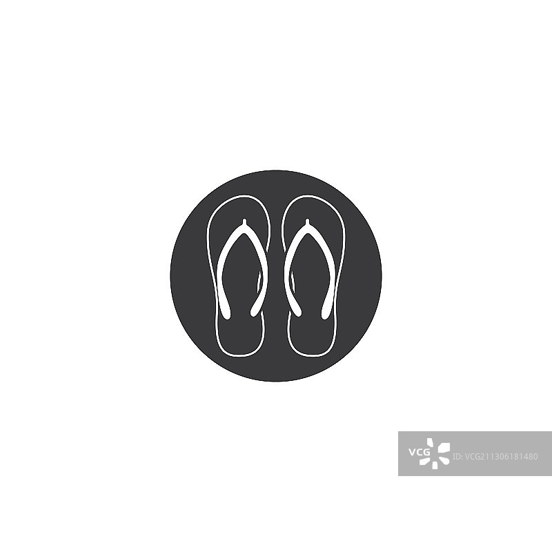 拖鞋图标扁平设计模板图片素材