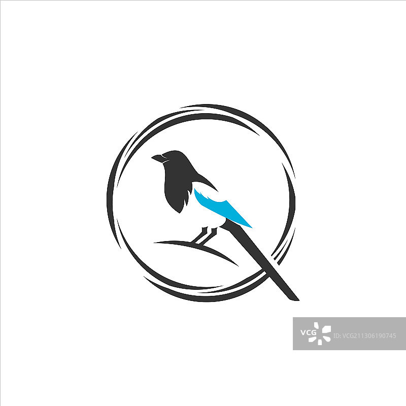 现代趣味喜鹊鸟logo图片素材