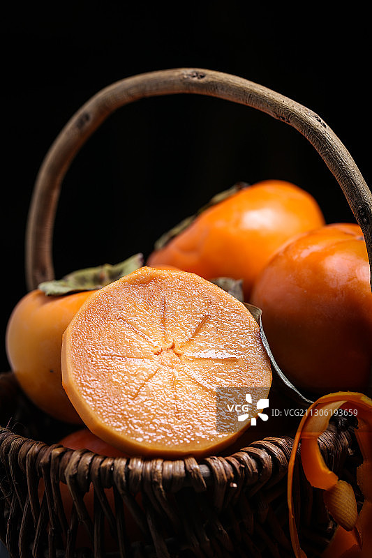 复古风格的脆柿子图片素材