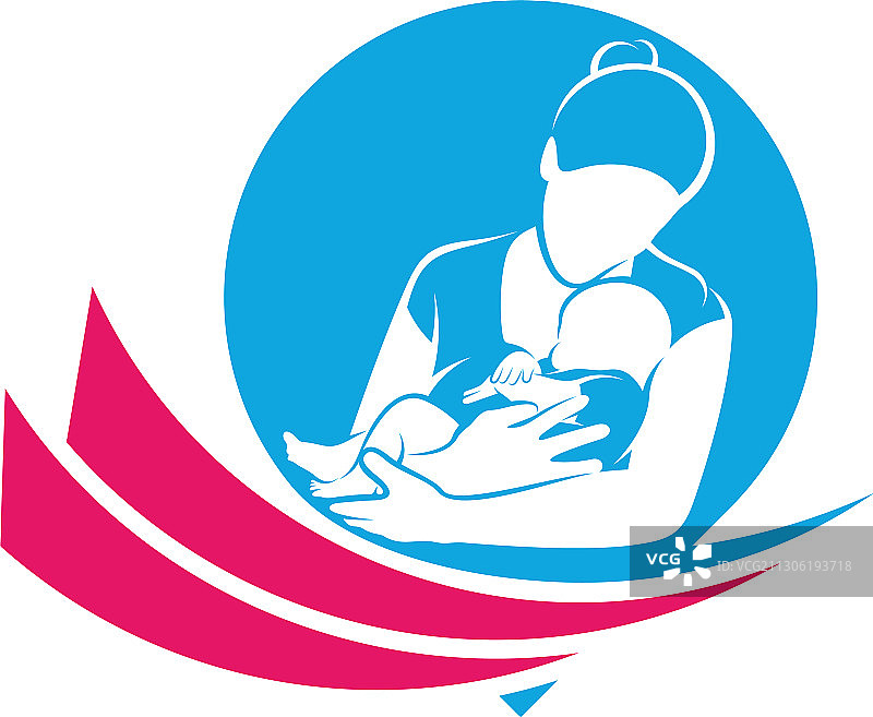 带母亲和宝宝标志的定位点模板符号图片素材