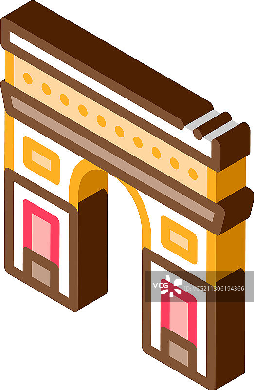 圣丹尼斯门拱2.5D图标图片素材