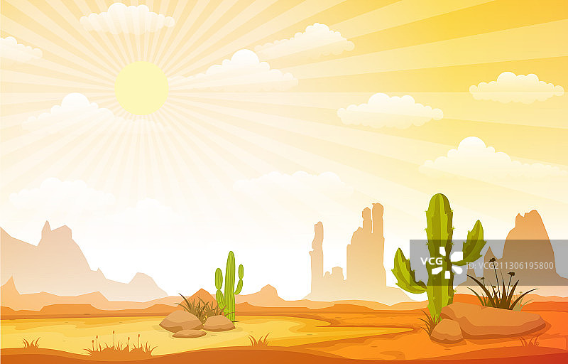 美丽的西部沙漠岩石景观图片素材