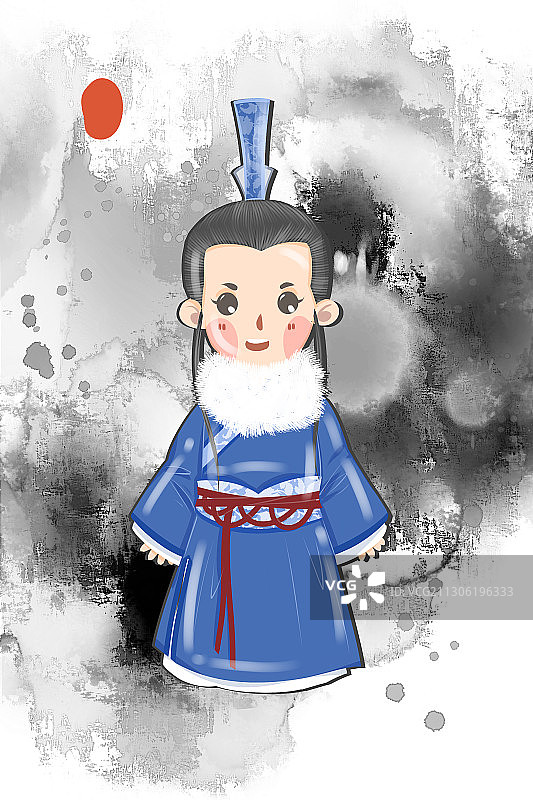 中国风可爱古代贵族男性插画图片素材