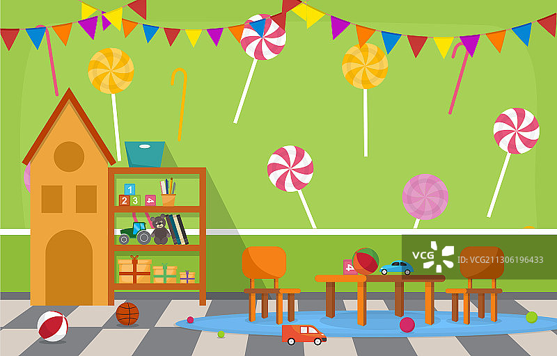 幼儿园教室内部儿童场景图片素材