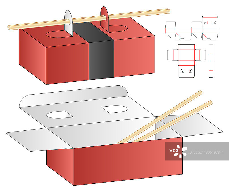 盒包装模切模板设计三维模型图片素材