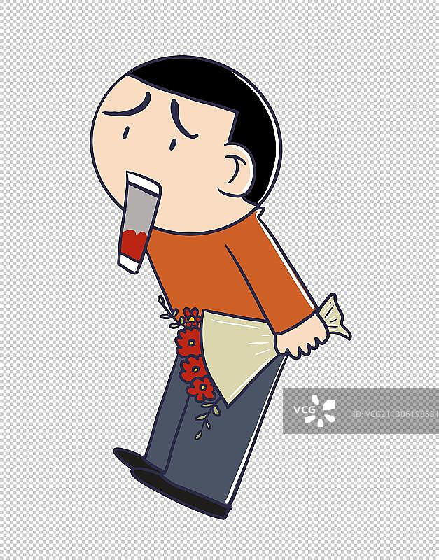 元素：惊讶的表白男孩图片素材