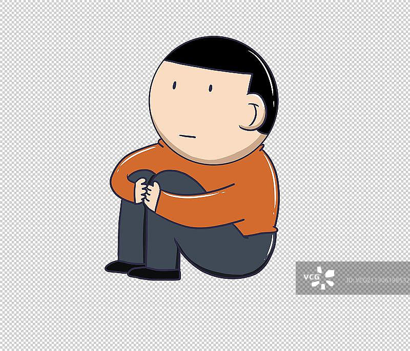 元素：发呆的男孩图片素材