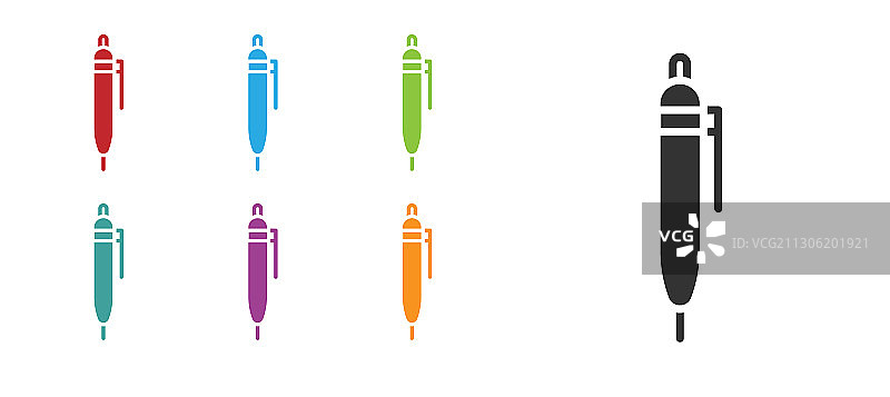 白色背景上的黑色钢笔图标图片素材