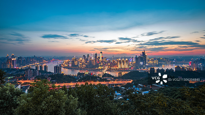 从重庆南山看重庆夜景全景图片素材