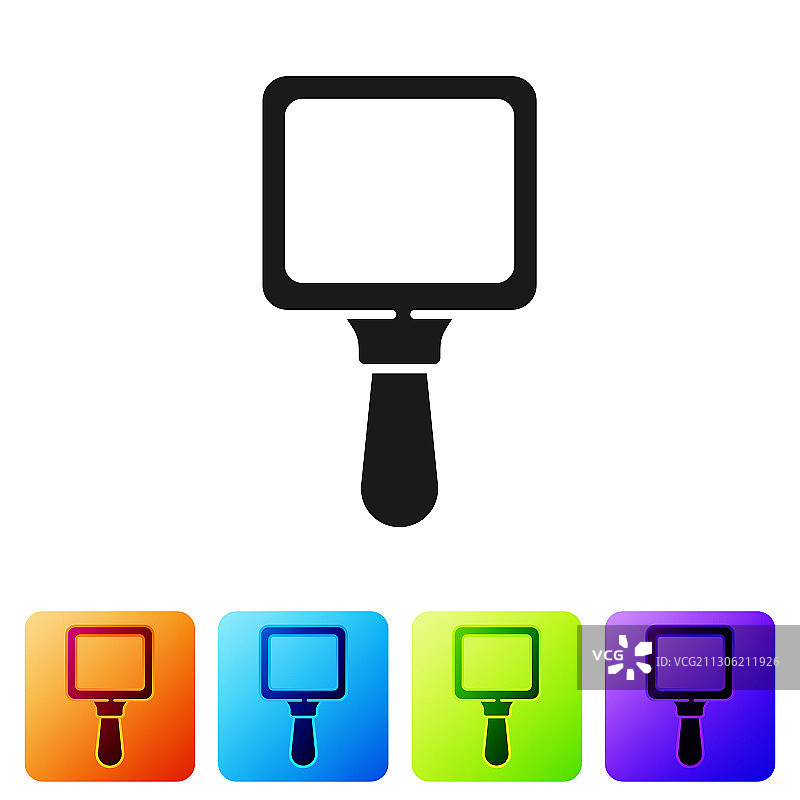 白色背景上的黑色手镜图标图片素材