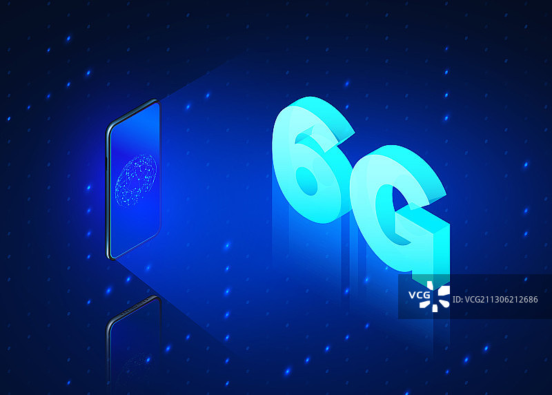 支持全球网络的6G高速手机图片素材