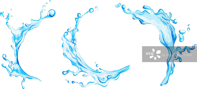 手绘水彩水花图片素材