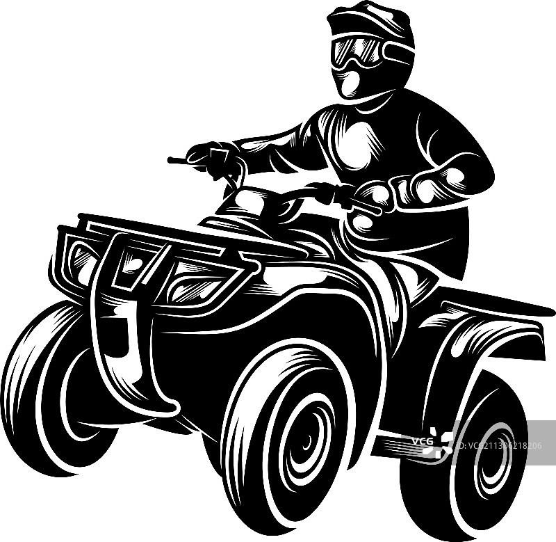 全地形车比赛标志剪影图片素材