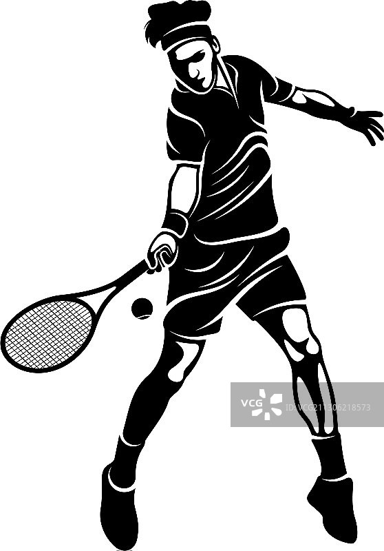 网球运动员风格化Logo模板符号图片素材