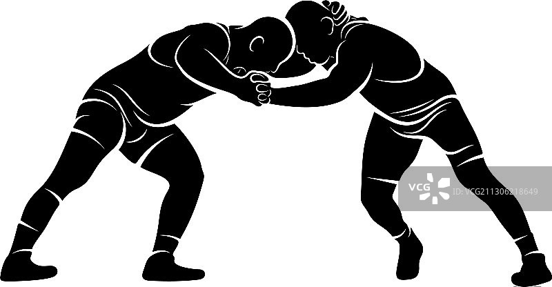 摔跤标志模板剪影设计图片素材