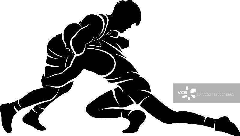 摔跤标志模板剪影设计图片素材