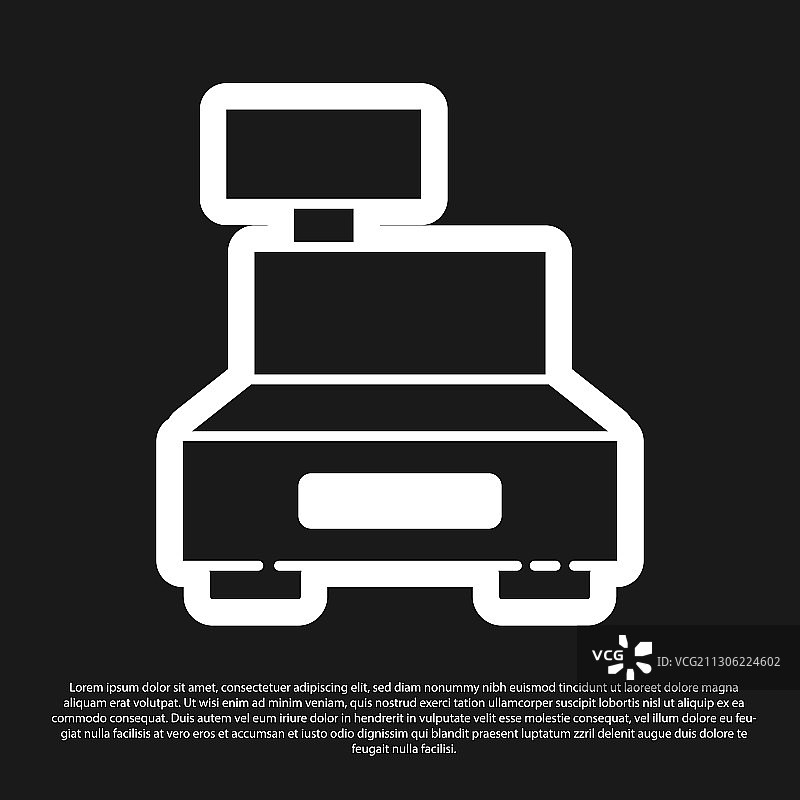 带支票图标的黑色收银机图片素材